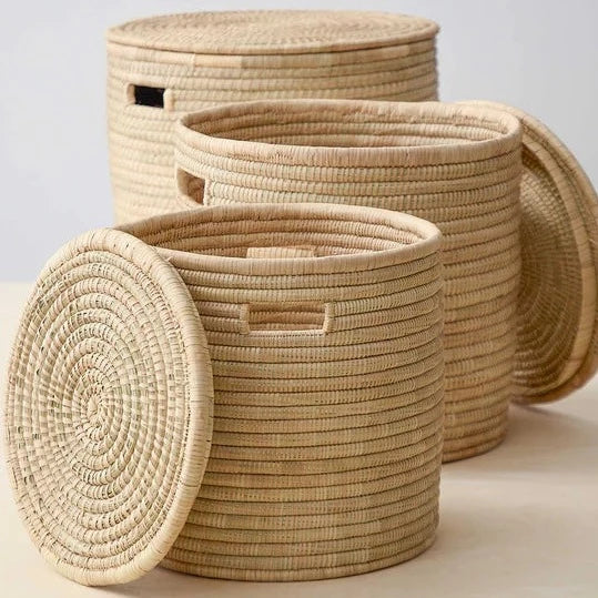 Jody Laundry Baskets (Single Weave) with Lid
