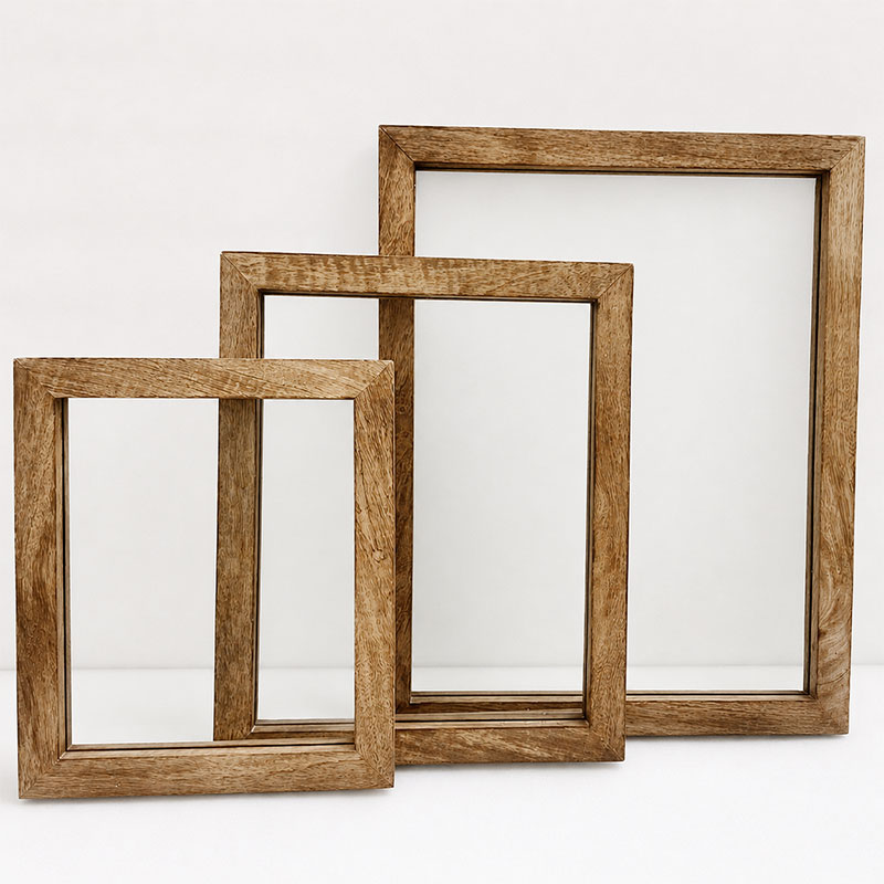 Asaru Double Glass Mango Wood Frames