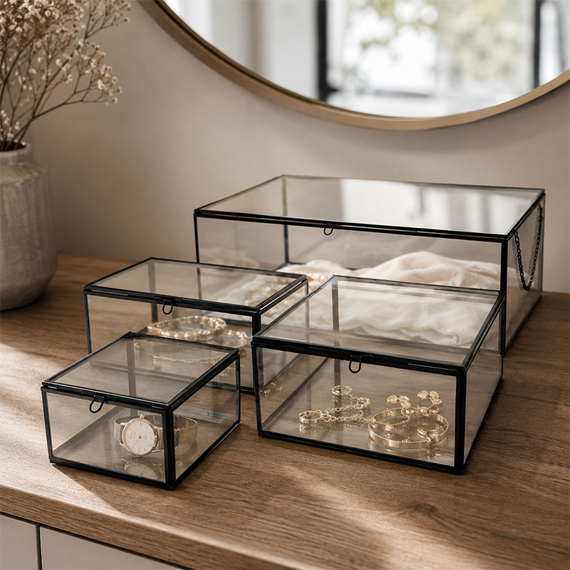 Amara Glass Keepsake Storage Boxes
