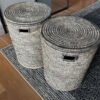 Juti-baskets.3 Juti Laundry Basket (Natural & Black) with Lid