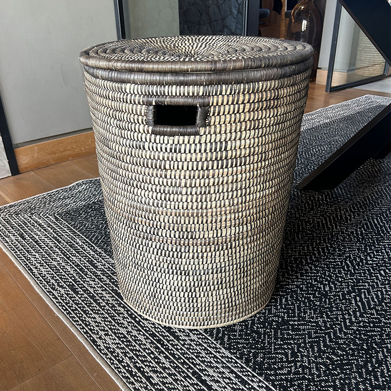 Juti-baskets Juti Laundry Basket (Natural & Black) with Lid