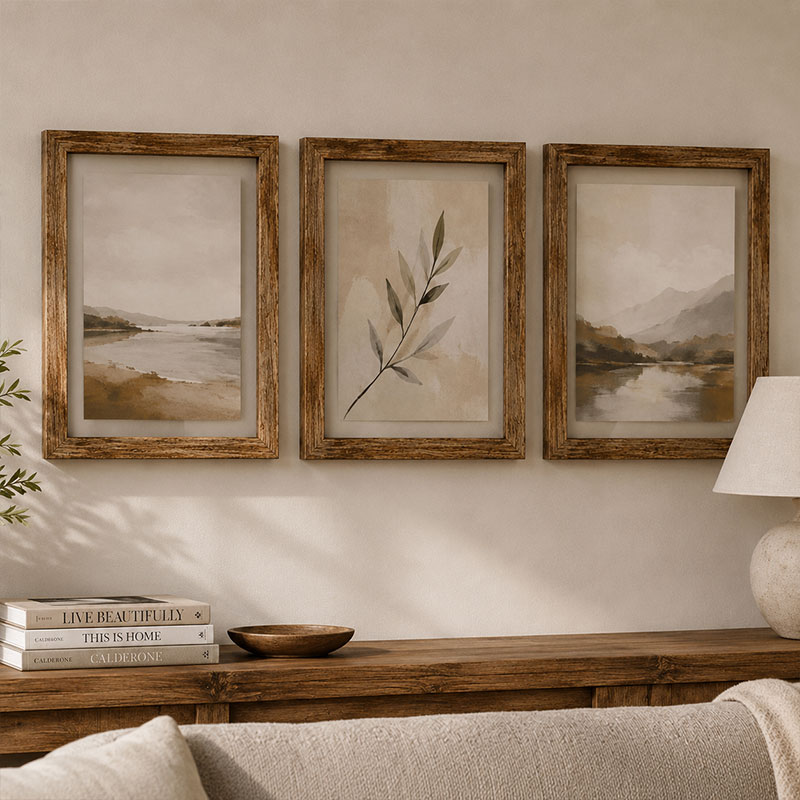 Asaru Double Glass Mango Wood Frames